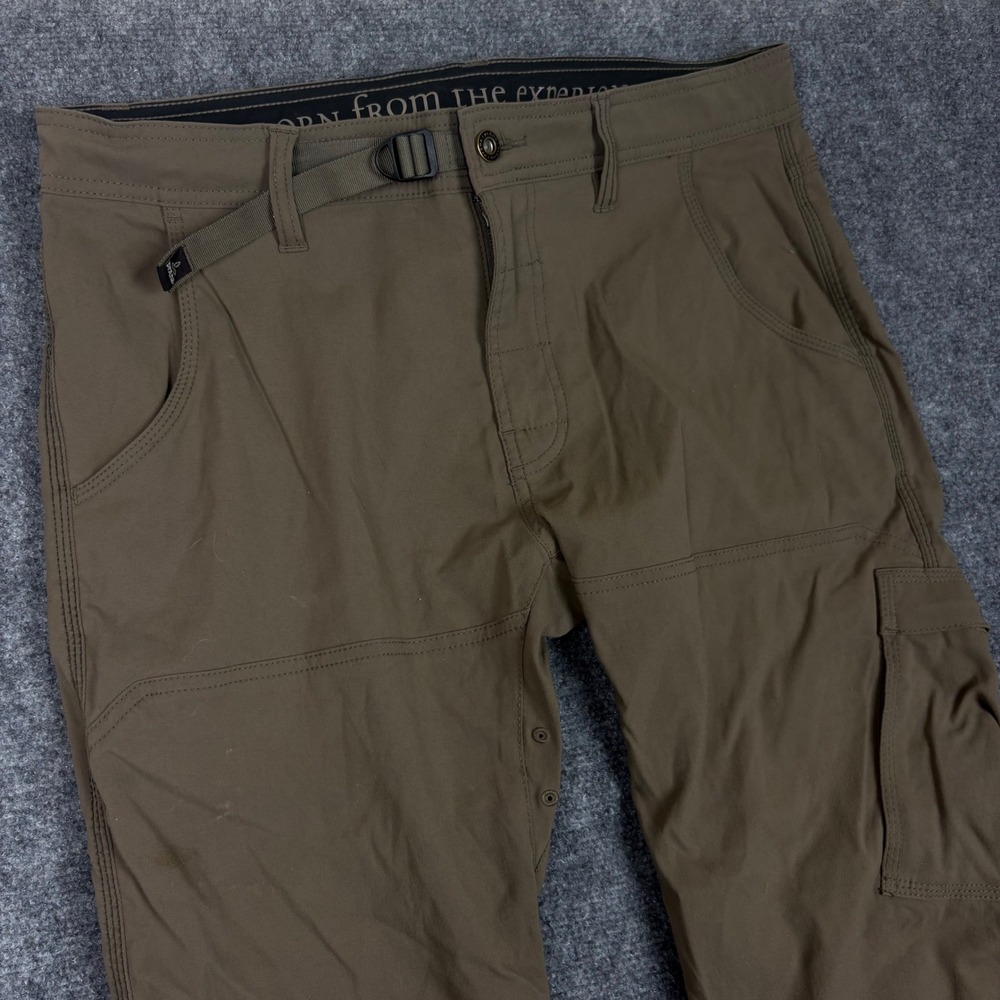 Prana Zion Straight Fit Hiking Pants Mens 34x30 Brown Nylon Stretch M43183027